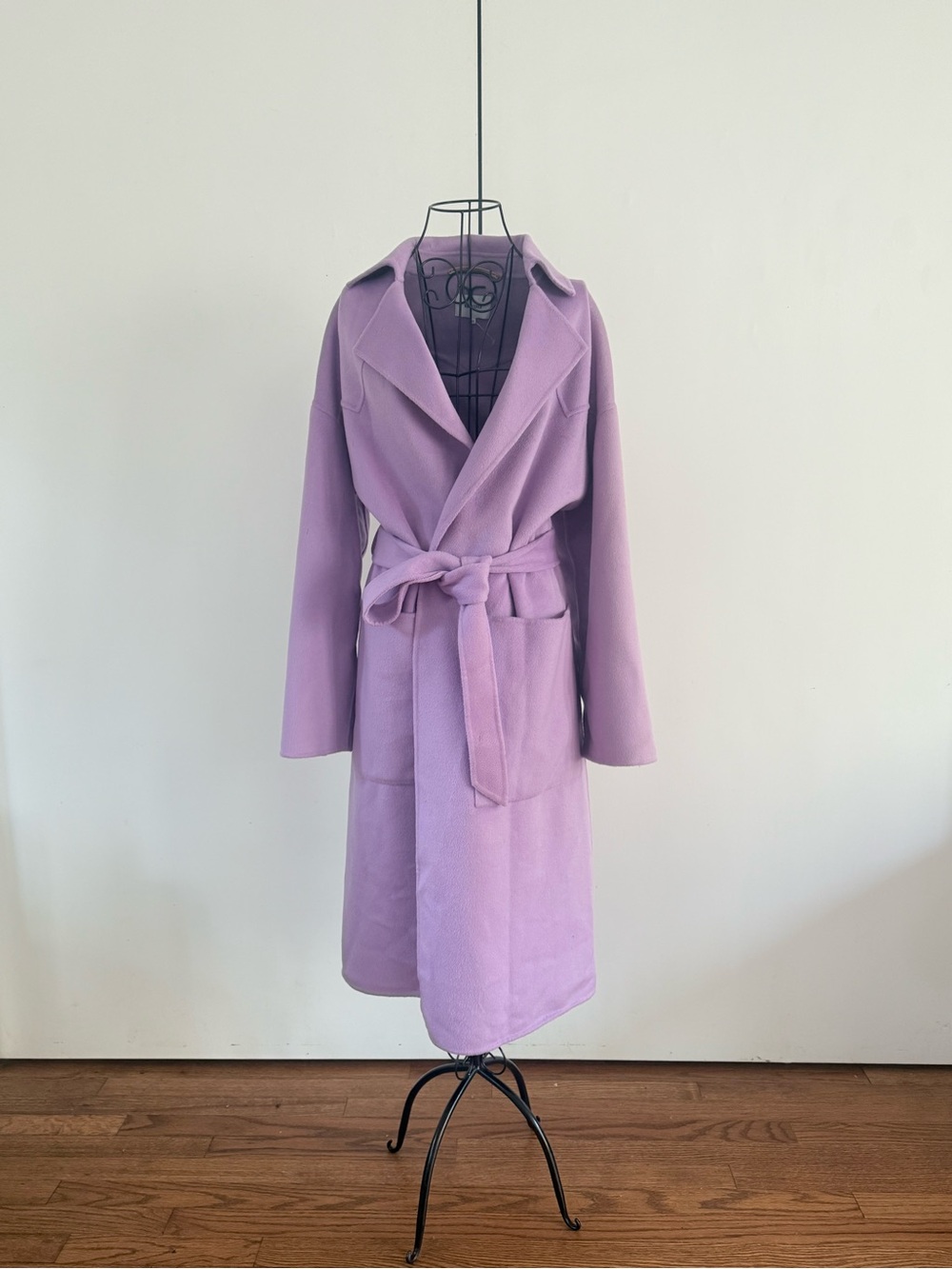 Nanushka Alamo Wool Wrap Coat Lavender Lilac Sz XS - Picture 2 of 16